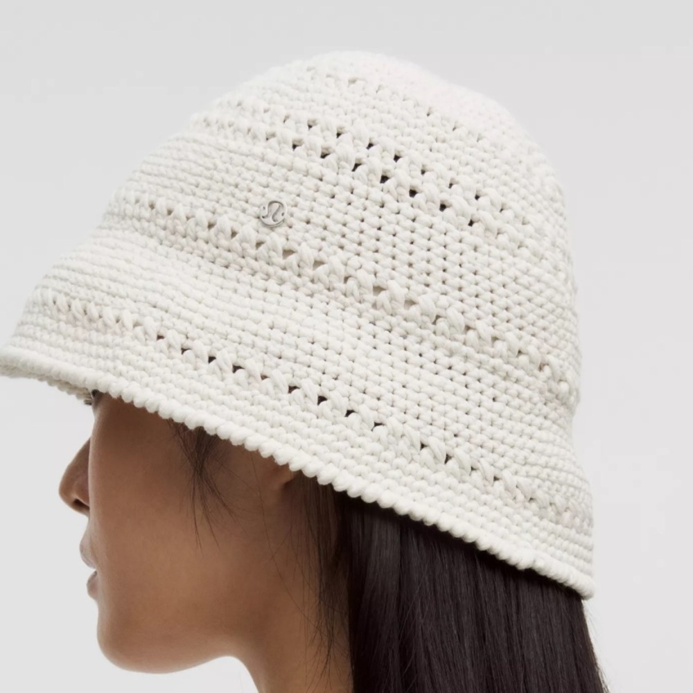 Lululemon Cotton Crochet Bucket Hat White Ivory S/M